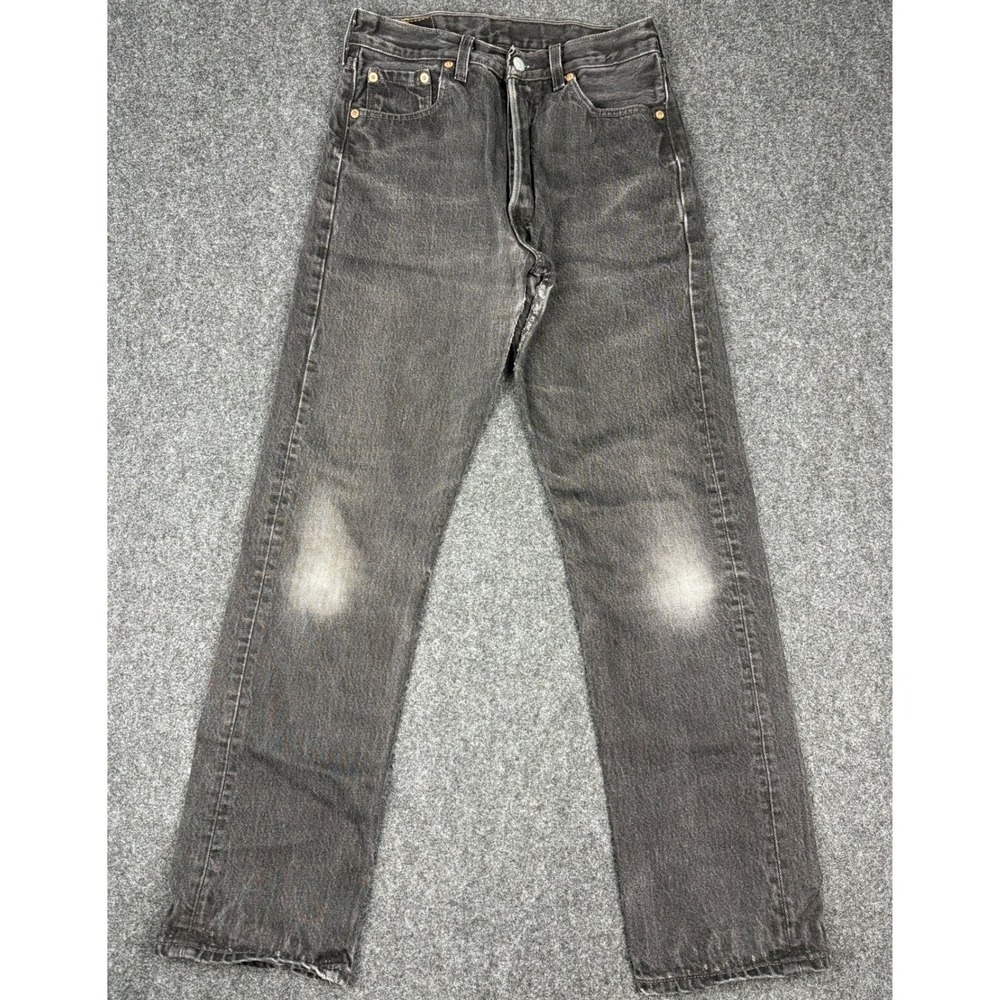 Vintage Levis 501 For Women Jeans 28x29 Faded Black Made in USA High Rise Denim
